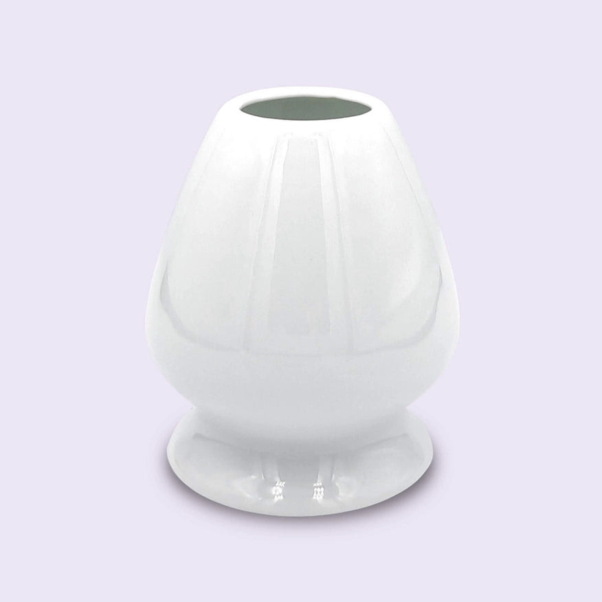 Keramisk matcha piskeris holder til chasen, hvid