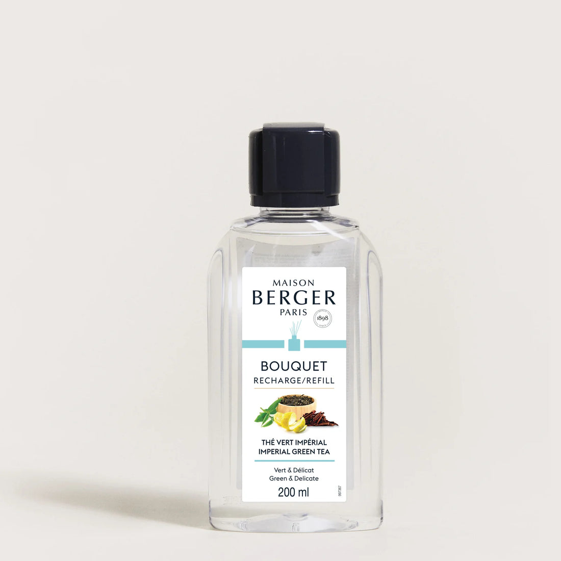 Maison Berger duftpinde refill med Imperial Green Tea, 200 ml, hjemmeduft, frisk grøn te duft