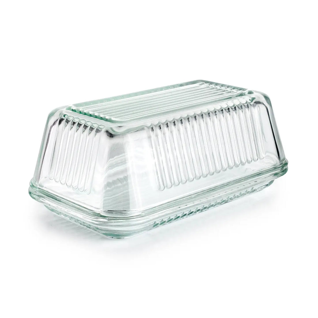 Glas smørskål med låg i vintage design til 250 g smør