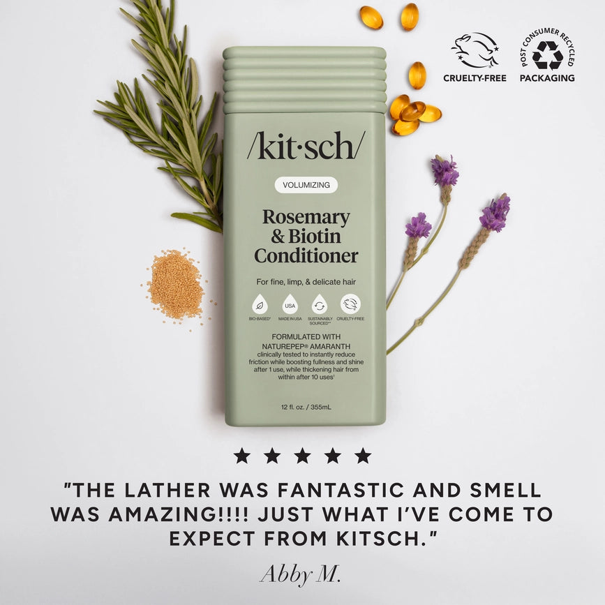 Kitsch balsam med rosmarin og biotin omgivet af naturlige ingredienser
