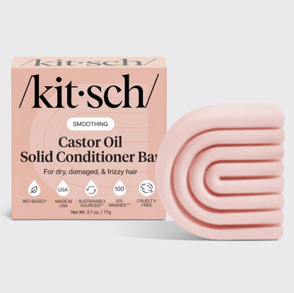 Kitsch conditioner bar med Castor oil, hårpleje til tørt, skadet hår, vegansk, cruelty free