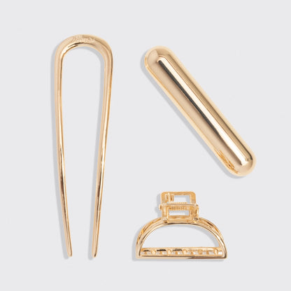 Guld mini hårspænde og hårnål til styling