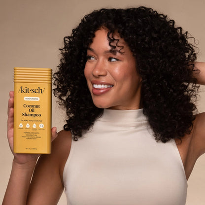 Kokosolie shampoo til krøllet hår, sund hårpleje, naturlig hårpleje, cruelty free, eco friendly hårpleje