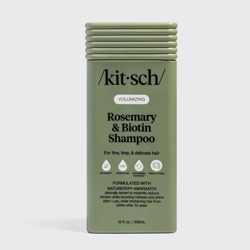 Kitsch shampoo med rosmarin og biotin på flaske, sund hårpleje