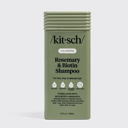 Kitsch shampoo med rosmarin og biotin på flaske, sund hårpleje