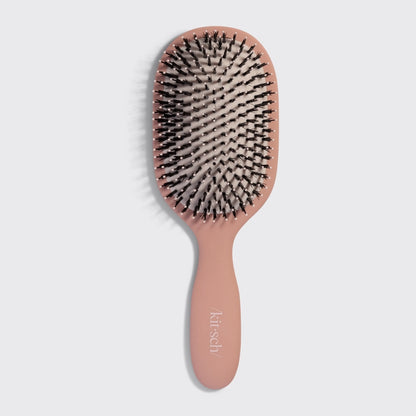 Pink Kitsch hårbørste med sorte børstehår, til glans og frizz-reducering