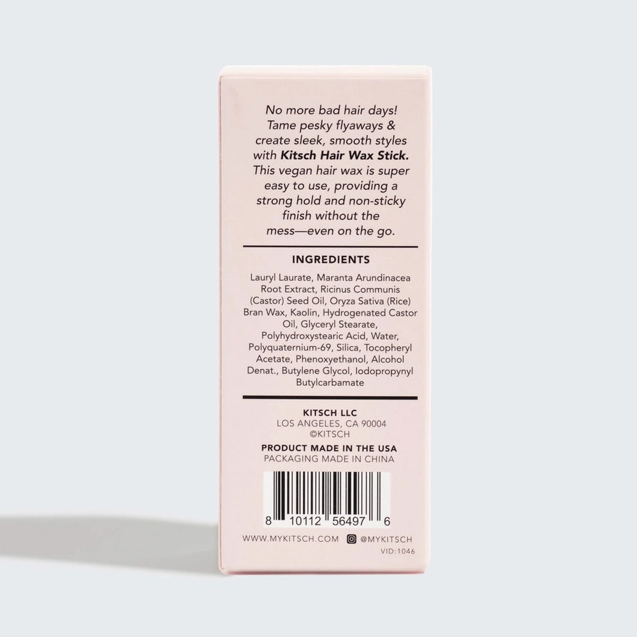 Få glat og kontrolleret hår med KITSCH hårvoks stick med castor oil. Vegansk, plejende og perfekt til flyaways og babyhår. Fri for sulfater og parabener.
