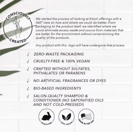 Fugtgivende conditioner bar med kokosolie. Plejer tørt hår, reducerer brud og giver glans. Vegansk, bæredygtig &amp; plastikfri fra KITSCH.