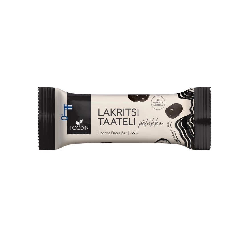 Lakridstæteli lakridsbar glutenfri vegansk snack fra Foodin