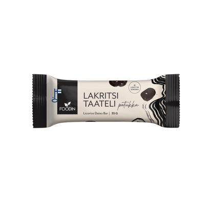 Lakridstæteli lakridsbar glutenfri vegansk snack fra Foodin