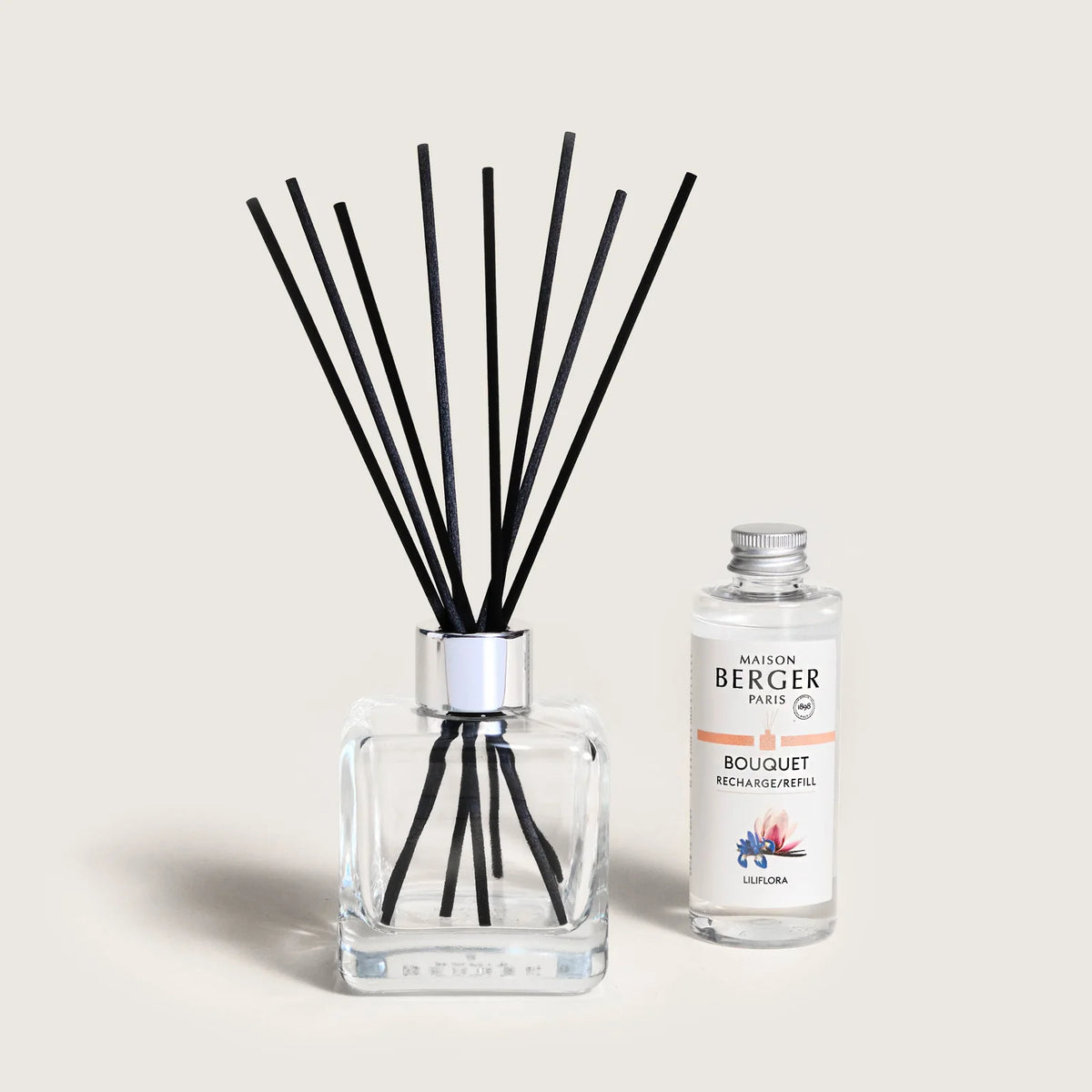 Maison Berger duftpinde med Liliflora i cube flakon til hjemmeduft