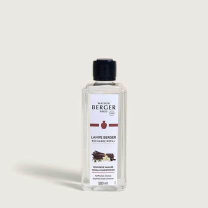 Vanilla Magnificence fra Maison Berger Paris – en sofistikeret gourmandduft med intens vanilje, rom og kakao, perfekt til et varmt og indbydende hjem.