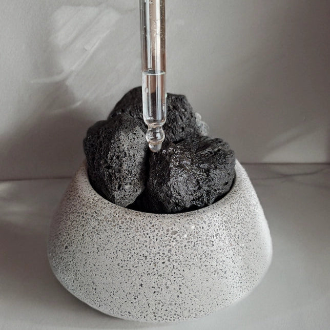 Lava rock potpourri med dråbetilbehør til hjemmeduft