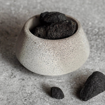 Beton skål med lava sten til naturlig duft og wellness