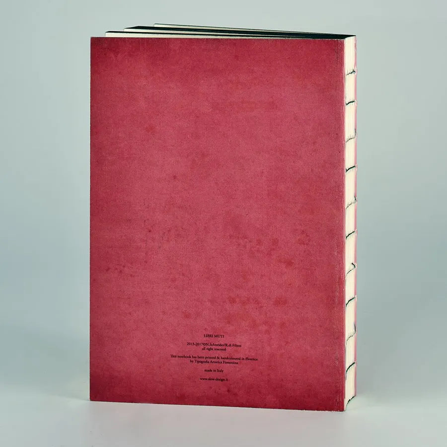 Rød håndlavet notesbog med orientalsk design, perfekt til dagbog og noter