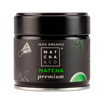 Økologisk matcha i sort dåse