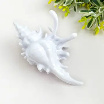 Hvid musling hårklemme med coastal design, håraccessory til styling