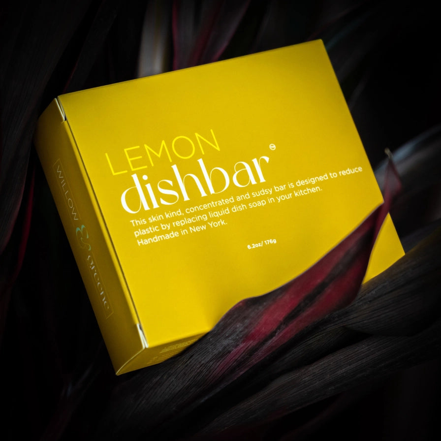 Lemon dishbar sæbe i gul emballage, miljøvenligt opvaskemiddel til køkkenet