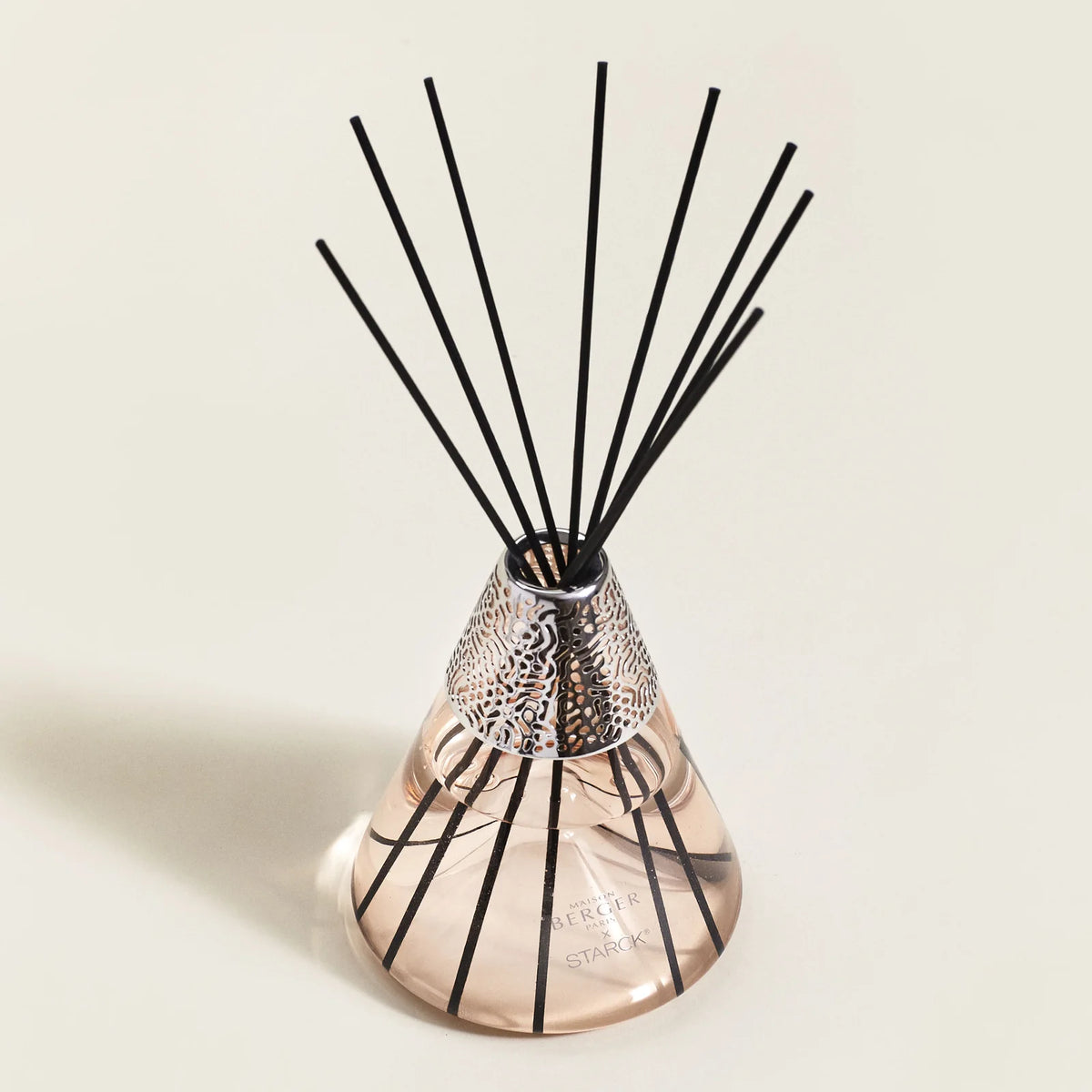 Maison Berger duftpinde med Peau de Soie, Philippe Starck flakon, elegant hjemmeduft