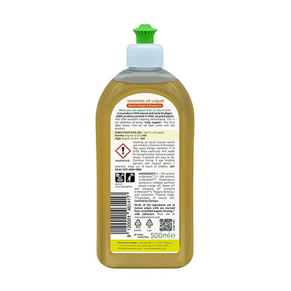 Bæredygtigt opvaskemiddel med citrus og rosmarin, biologisk nedbrydeligt, vegan og miljøvenligt