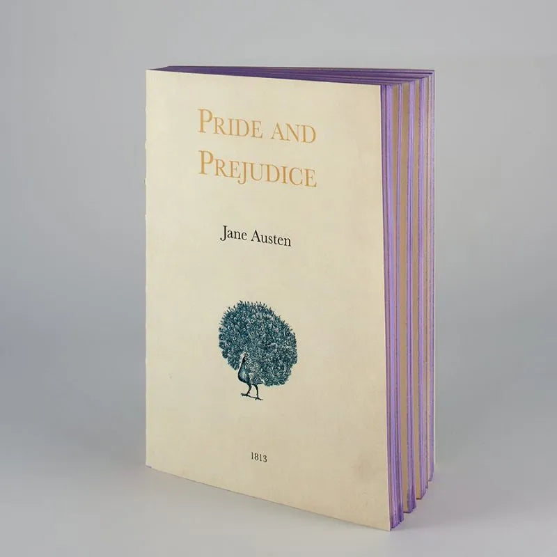 Notesbog Pride &amp; Prejudice med håndlavet italiensk design, 320 sider, til dagbog, noter og kreative idéer