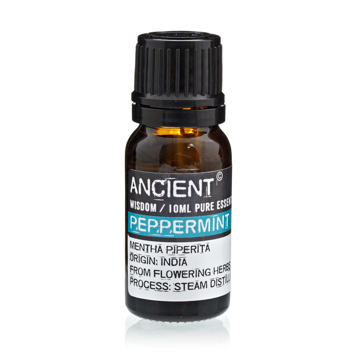 Økologisk pebermynteolie 10 ml i brunt glasflaske til aromaterapi og wellness