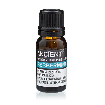 Økologisk pebermynteolie 10 ml i brunt glasflaske til aromaterapi og wellness