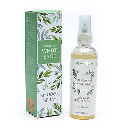 Californian White Sage smudge spray i æske, naturlig hjemmeduft og energirensning