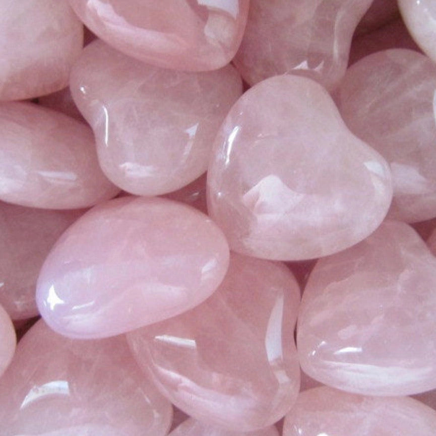 Rosenkvarts krystalhjerte, rosa krystal, healing krystal