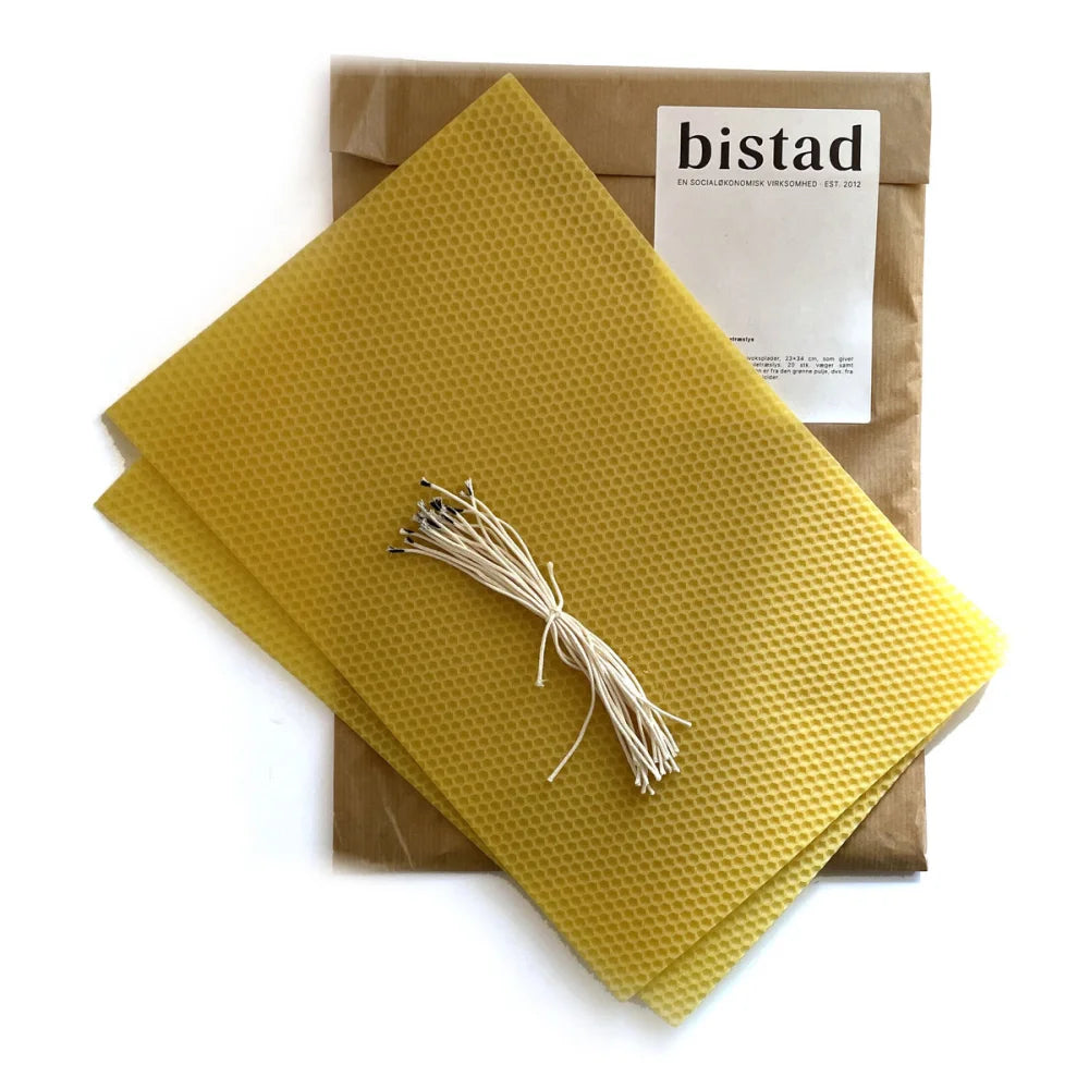 Bivoks til lys - DIY Kit med bivoksplader og snor