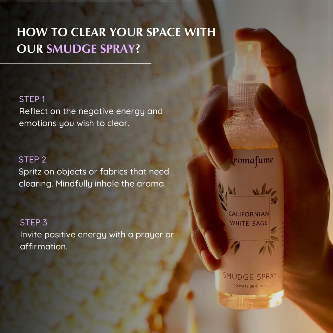 Roomspray &amp; Smudge Spray med Salvie &amp; Lavendel, naturlig hjemmeduft
