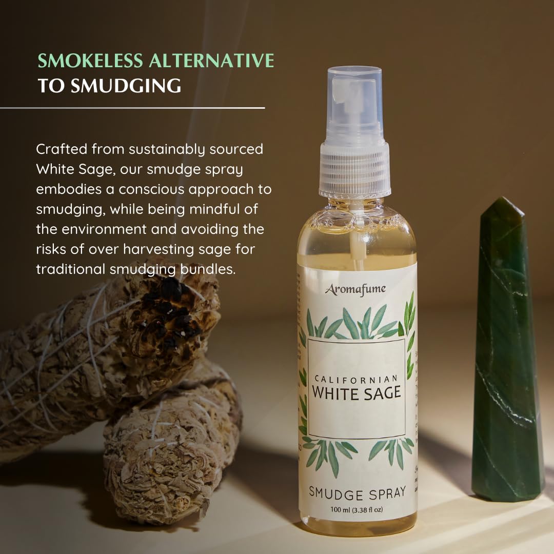 Californian White Sage smudge spray i æske, naturlig hjemmeduft og energirensning