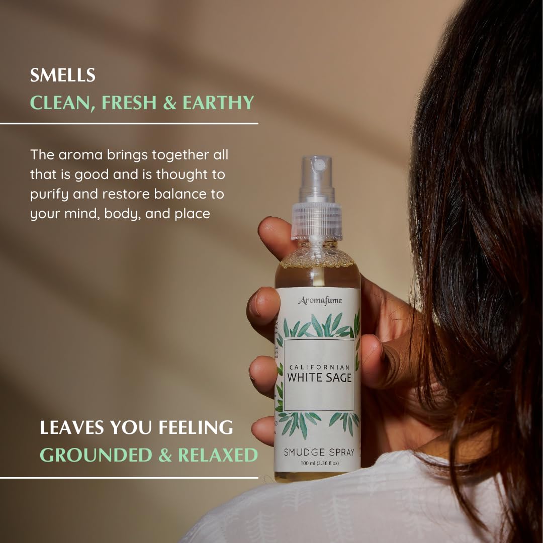 Californian White Sage smudge spray i æske, naturlig hjemmeduft og energirensning