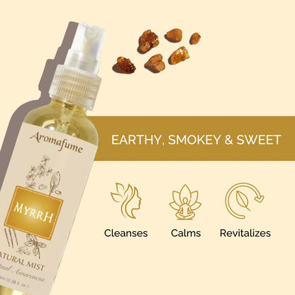 Naturlig roomspray med myrrha, energirensning, spirituel balance, aromafume
