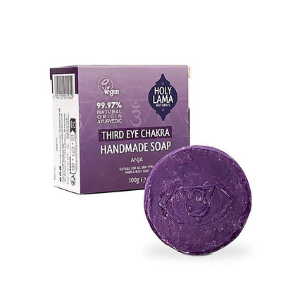 Ayurvedisk chakra sæbe, håndlavet, lilla, til personlig pleje