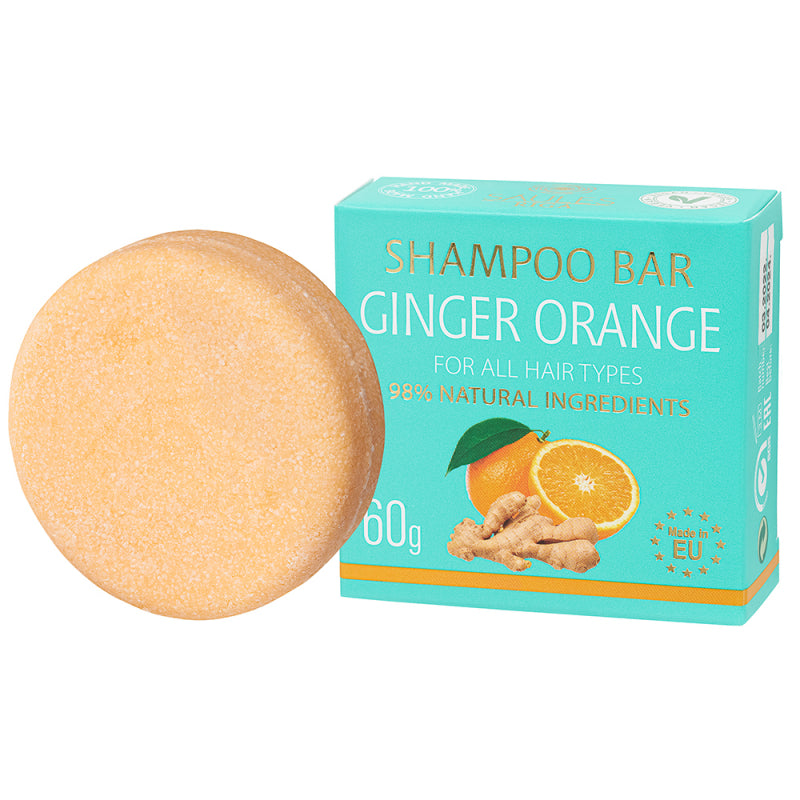 Naturlig shampoo bar med ingefær og appelsin til alle hårtyper