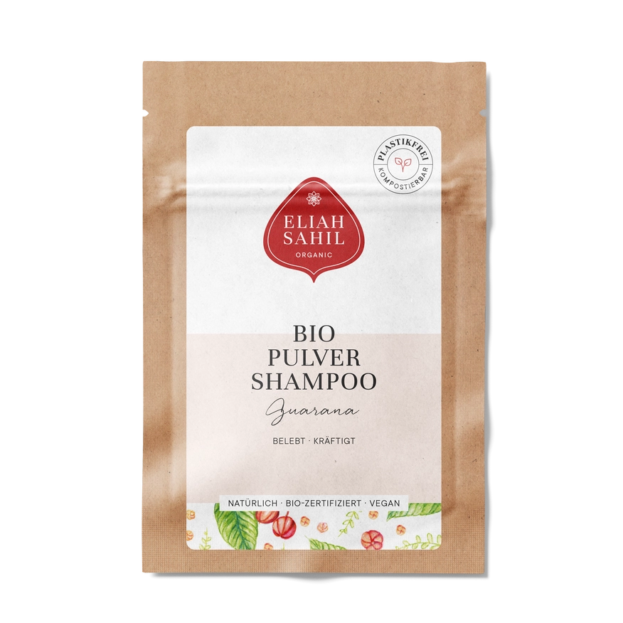 Eliah Sahil økologisk guarana shampoo pulver, bio, vegansk, kraftig hårpleje
