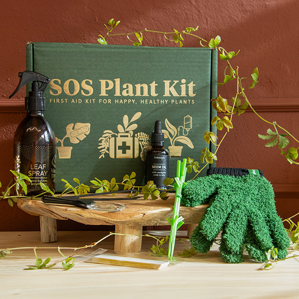 SOS Plant Kit med planteplejeprodukter, sprøjte, handsker og værktøj til sunde stueplanter