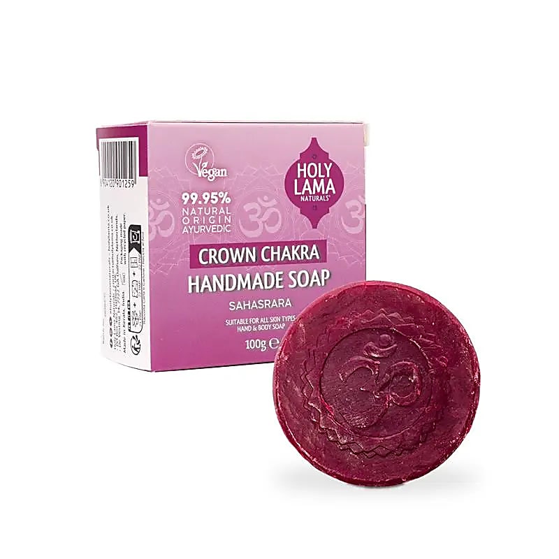 Håndlavet chakra sæbe, lilla, naturlig, til selvomsorg