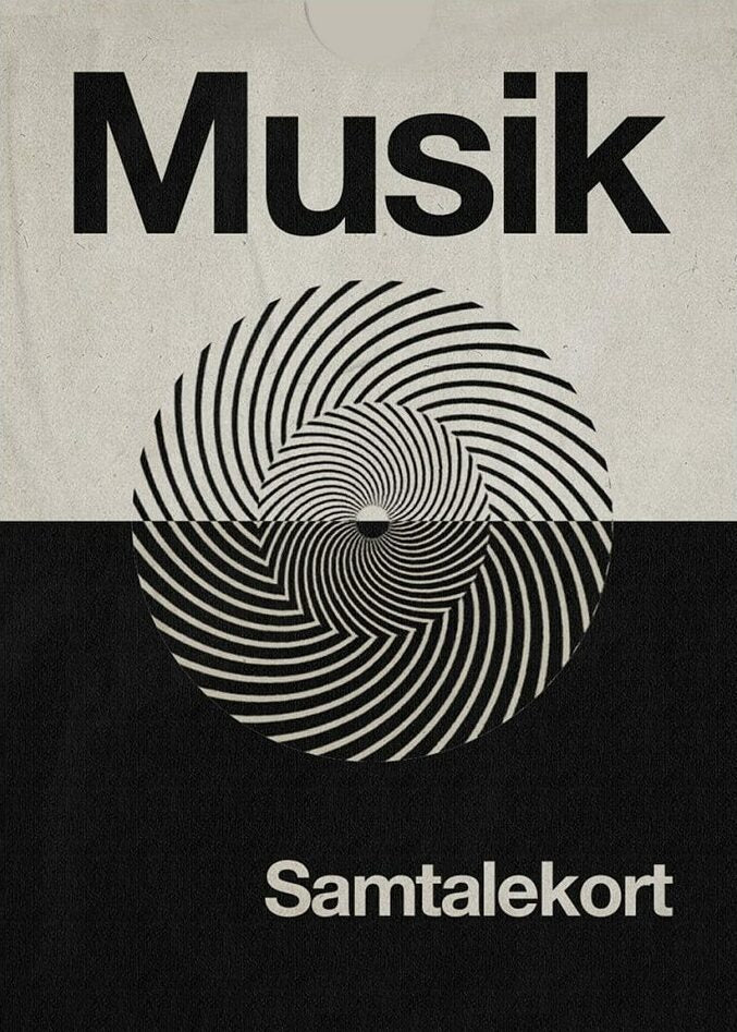 Sort samtalespil kort med spørgsmål om musik til dybe samtaler