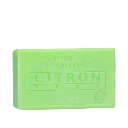 Lime sæbe fra Savon de Marseille i grøn farve, 100g, klassisk fransk natursæbe til personlig pleje
