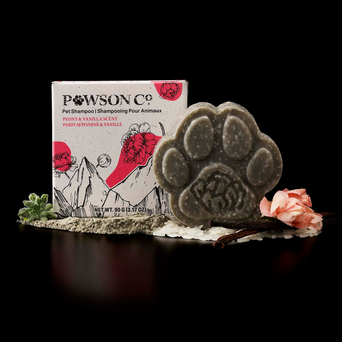 Mild og naturlig shampoo bar til kæledyr, der styrker pelsen, reducerer fældning og plejer huden med Rice Water.