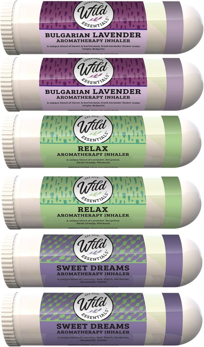 Næseinhalator med æteriske olier – Sleepy sæt, 6 forskellige dufte, aromaterapi inhalator, afslapning, søvn, wellness