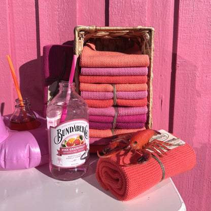 Karklude i rosa nuancer, 3 stk, naturmaterialer, Solwang design