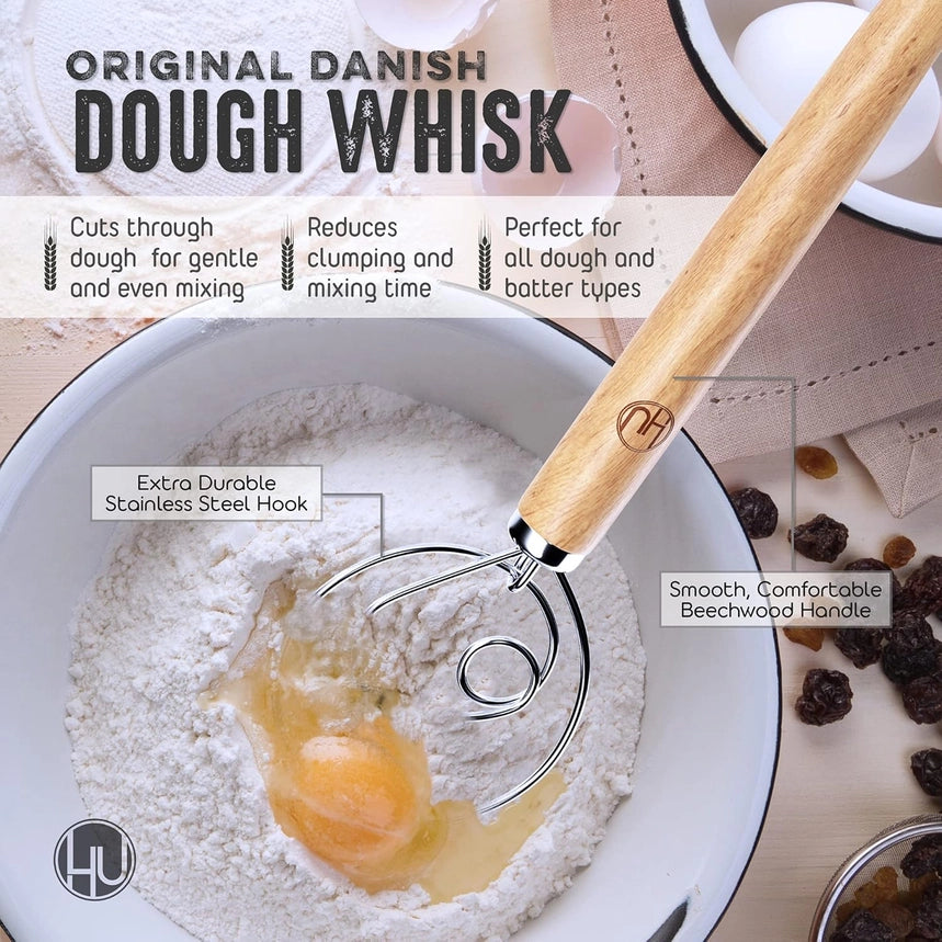 Dough whisk, dejsnitter og dejskraber til surdejsbagning i køkkenet