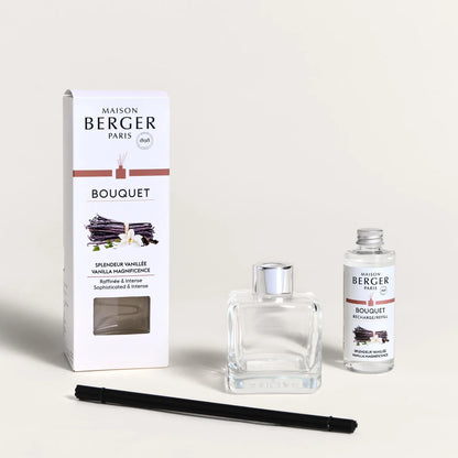 Maison Berger Bouquet vaniljeduft med cube flakon og diffuser