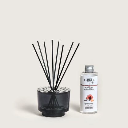 Maison Berger duftpinde med Velvet of Orient i sort glasbeholder