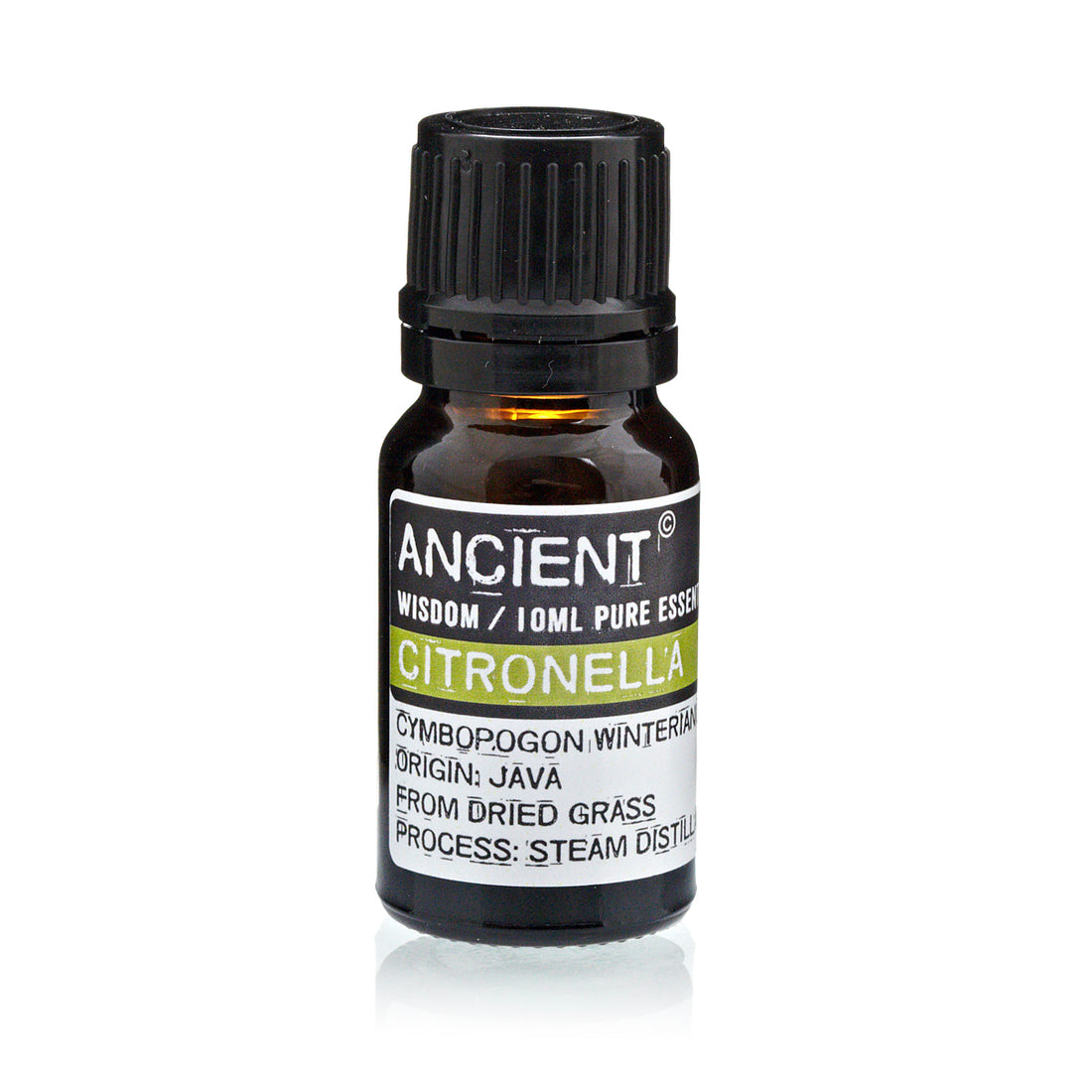 Økologisk citronella æterisk olie 10 ml i mørk glasflaske til hjem og have
