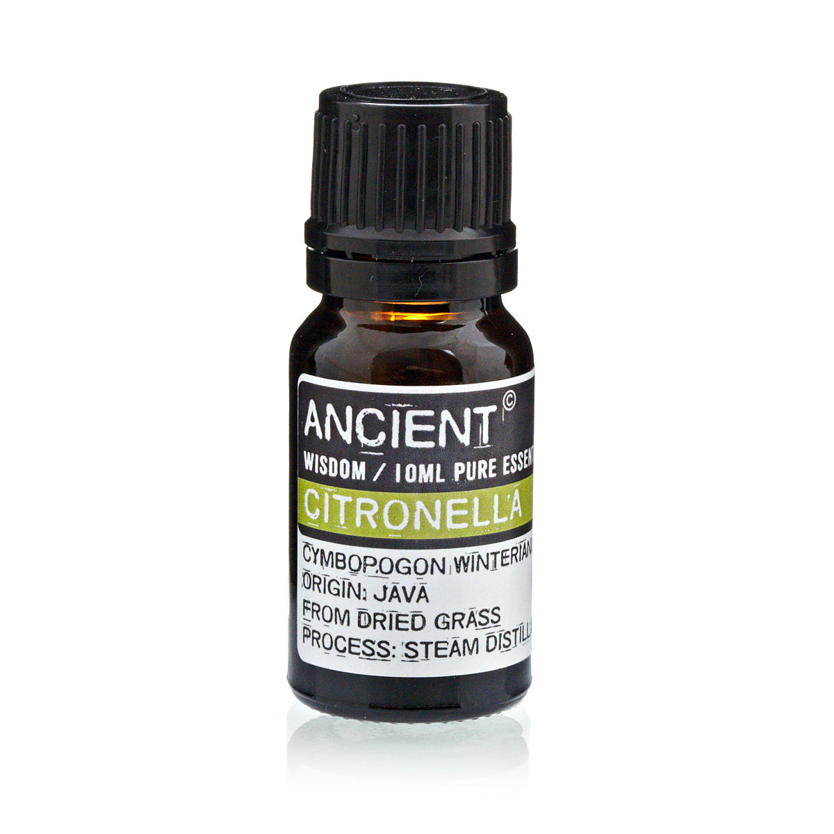 Økologisk citronella æterisk olie 10 ml i mørk glasflaske til hjem og have