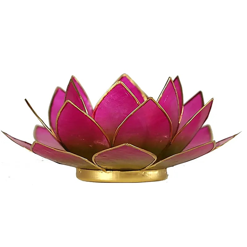 Pink lotus lysestage i glas